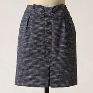 Anthropologie Leifsdottir Sprightly TweedSkirt Bow Sz 4